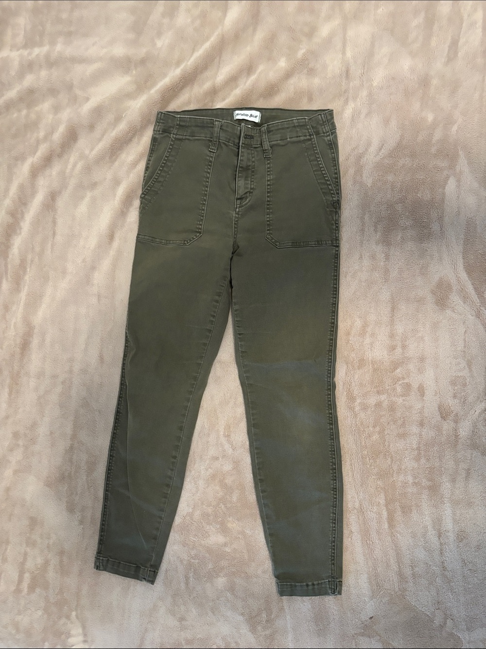 Studio Blue Olive Green Utility Ankle Pants